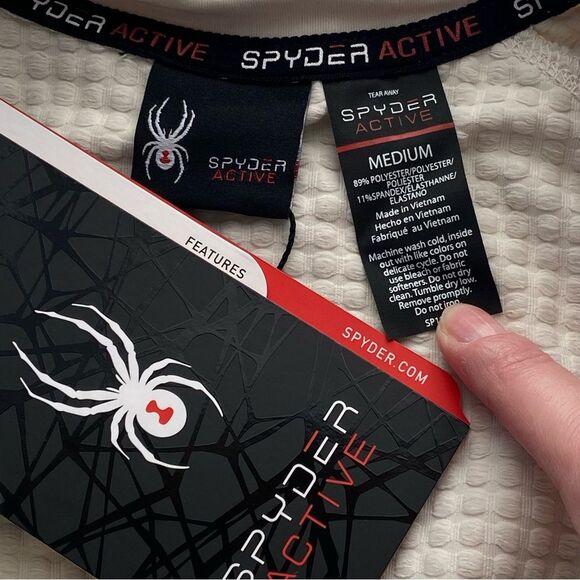 NWT Spyder Active Cream 1/2 Zip Pullover Fleece Top Size Medium - Picture 11 of 15